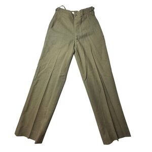 Vintage Military Trousers Mens XS Green Field Wool Serge OG-108 Army Pants 24x29